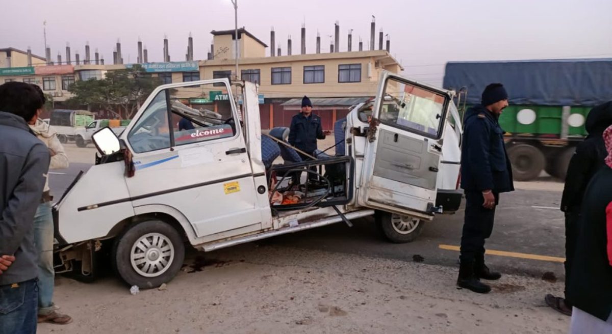 धनुषामा जन्ती बोकेको जीप दुर्घटना हुँदा पाँच जनाको मृत्यु,नाैं जना घाइते