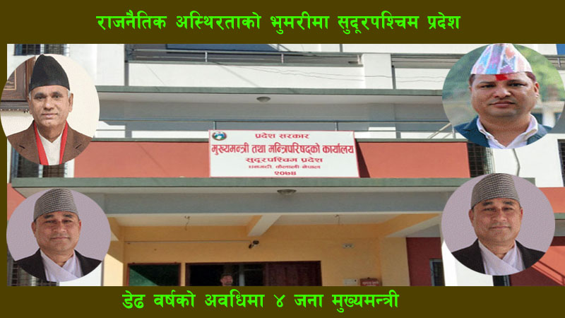 राजनैतिक अस्थिरताको भुमरीमा सुदूरपश्चिम प्रदेश,डेढ वर्षको अवधिमा ४ जना मुख्यमन्त्री