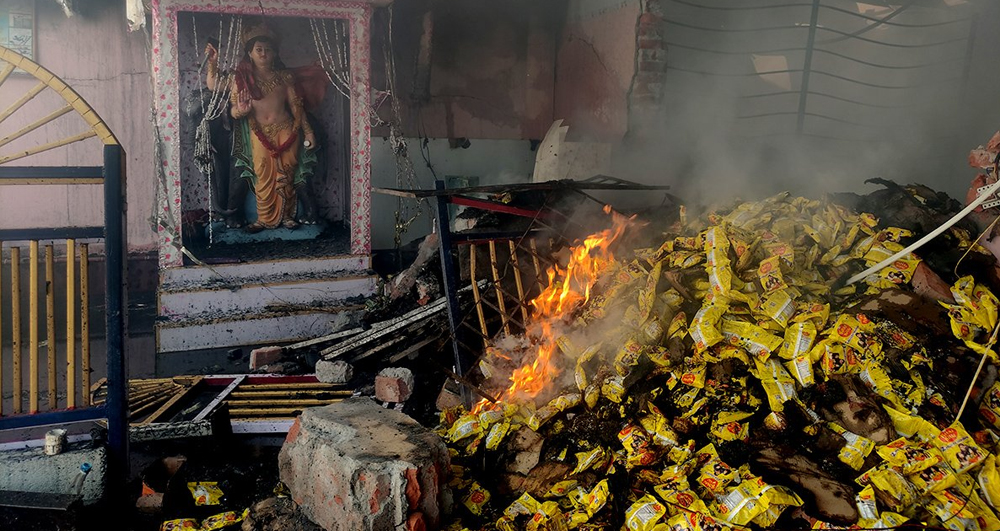 चाउचाउ उद्योगमा आगलागी हुँदा अर्ब बढीको क्षति