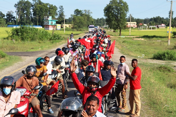 बिप्लब नेतृत्वको नेकपा निकट युवा संगठन नेपाल आयोजनामा मोटरसाइकल र्‍याली