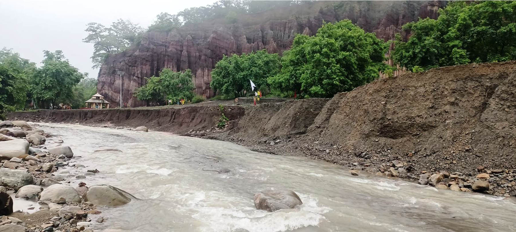 प्रसिद्ध धार्मिक पर्यटकीय क्षेत्र  शिवलिंगेश्वर धाम बाढीको जोखिममा