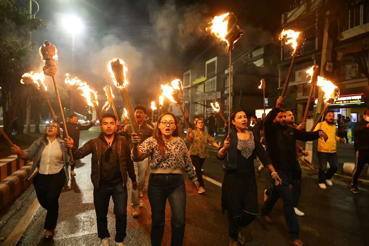 युवा संघले निकाल्यो मसाल जुलुस