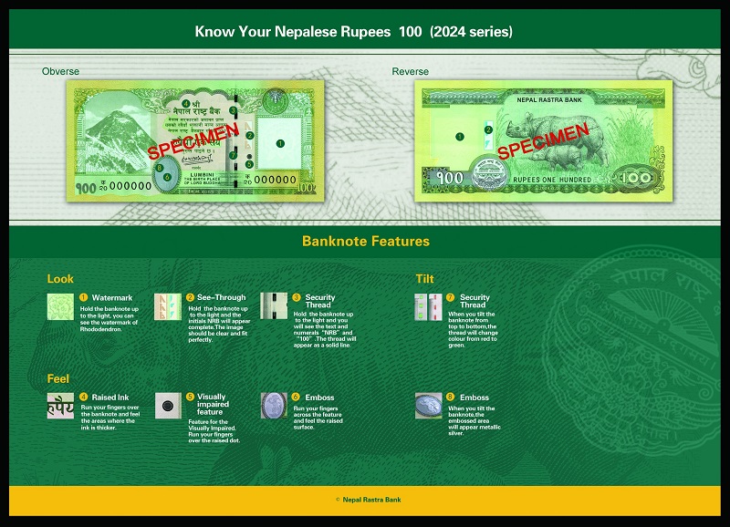 एक सय रुपैयाँको नयाँ नोट प्रचलनमा